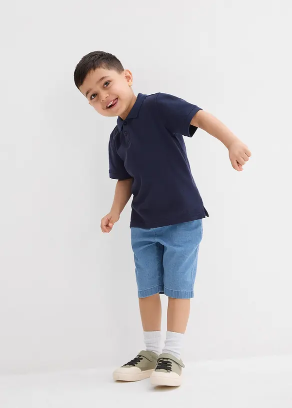 Bermuda en jean Regular à taille élastiquée, bonprix