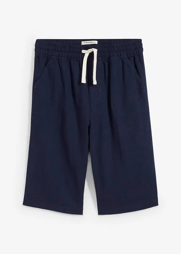 Short Regular à taille élastiquée en lin mélangé léger, bonprix