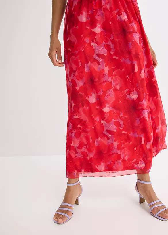 bedrucktes Maxikleid aus softem Mesh, bonprix