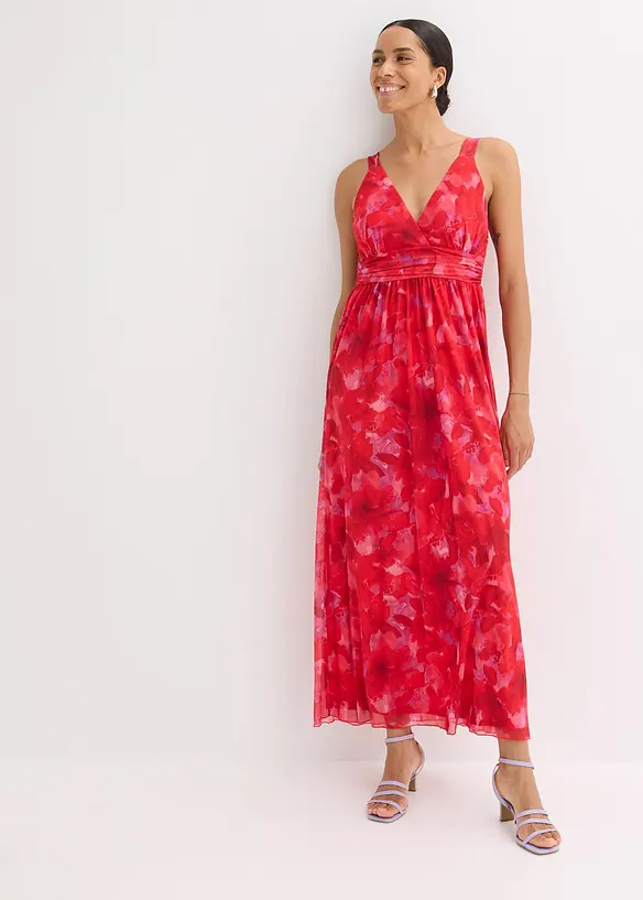 bedrucktes Maxikleid aus softem Mesh, bonprix