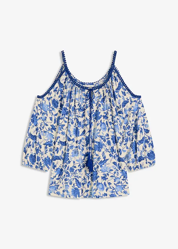 Haut en viscose avec bordure en dentelle, bonprix