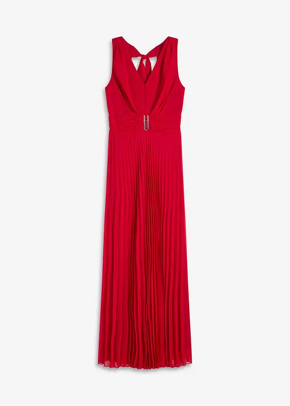 Chiffonkleid mit Plisseé-Rock und Accessoire-Schnalle, bonprix