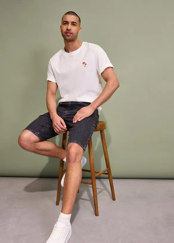 Stretch-Jeans-Bermuda, Relaxed Fit, bonprix