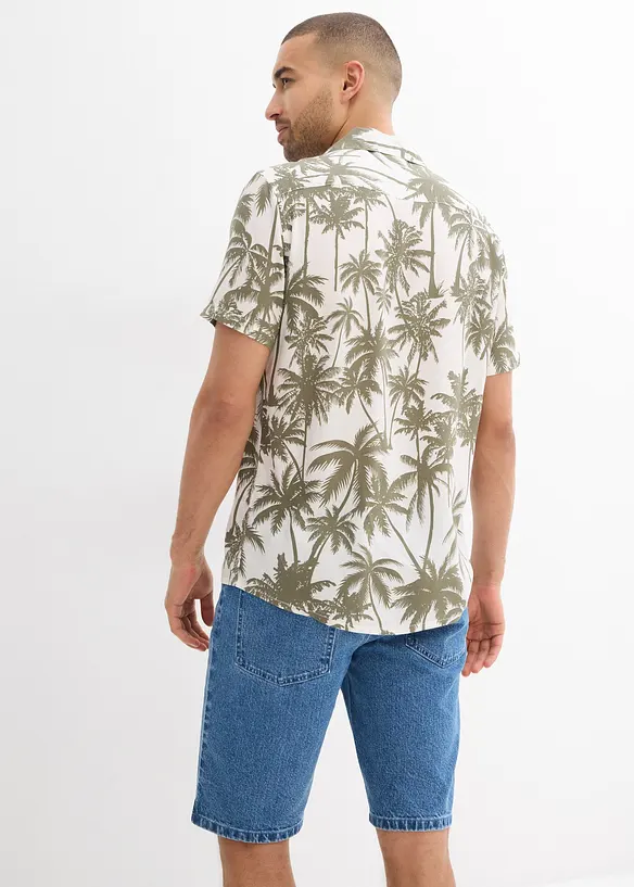 Chemise manches courtes Slim en viscose, bonprix