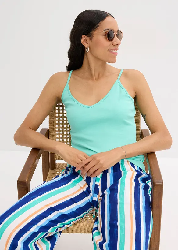 Lot de 3 tops à fines bretelles 100% coton, bonprix