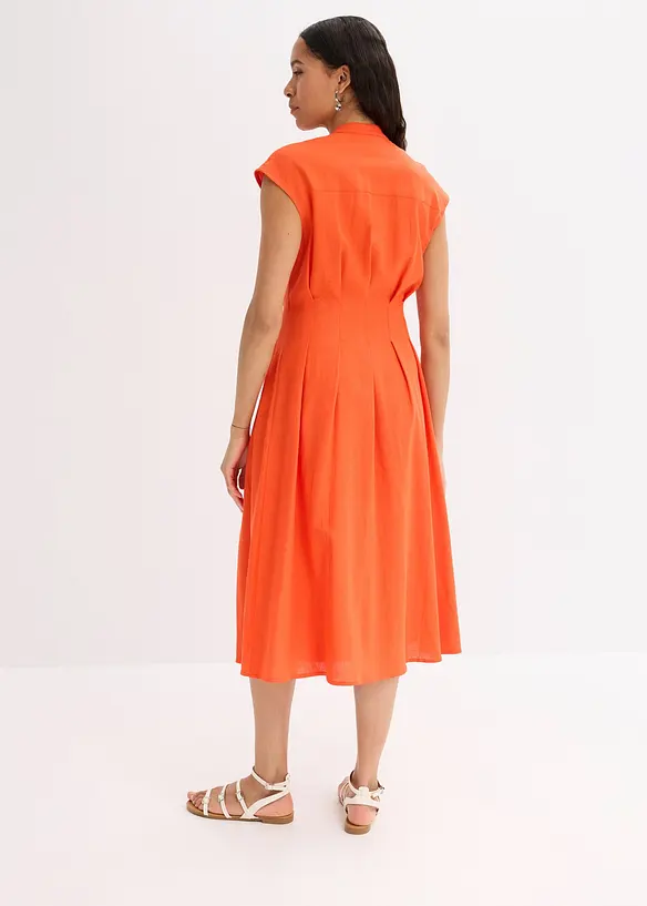 Midikleid aus leichtem Leinen-Mix, bonprix