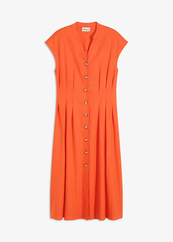 Midikleid aus leichtem Leinen-Mix, bonprix