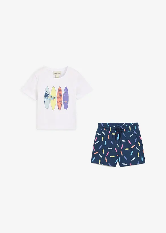 T-shirt et short 100% coton (ens. 2 pces), bonprix