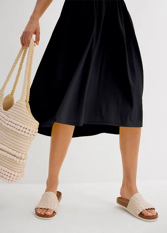 Shirtkleid mit leicht ausgestelltem Saum aus Baumwoll-Viskose-Mix, bonprix