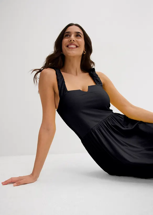 Shirtkleid mit leicht ausgestelltem Saum aus Baumwoll-Viskose-Mix, bonprix