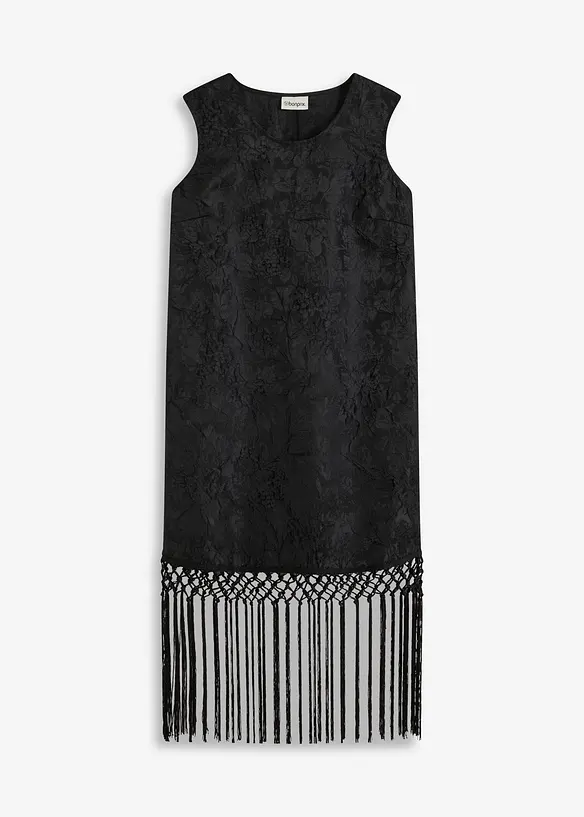 Robe courte à franges, bonprix