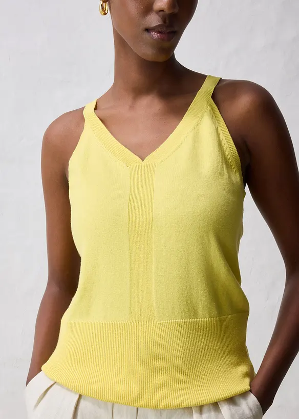Top en maille de coton et soie, bonprix