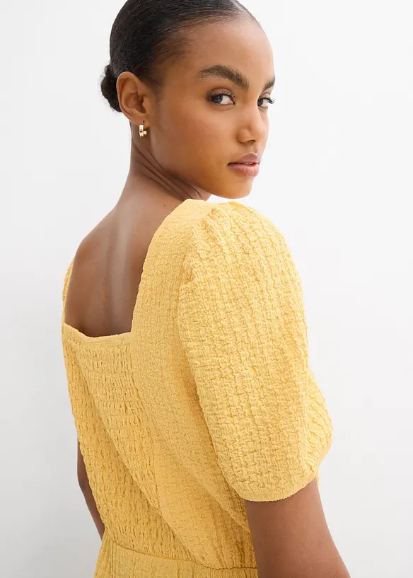 Robe en jersey crêpe texturé, bonprix