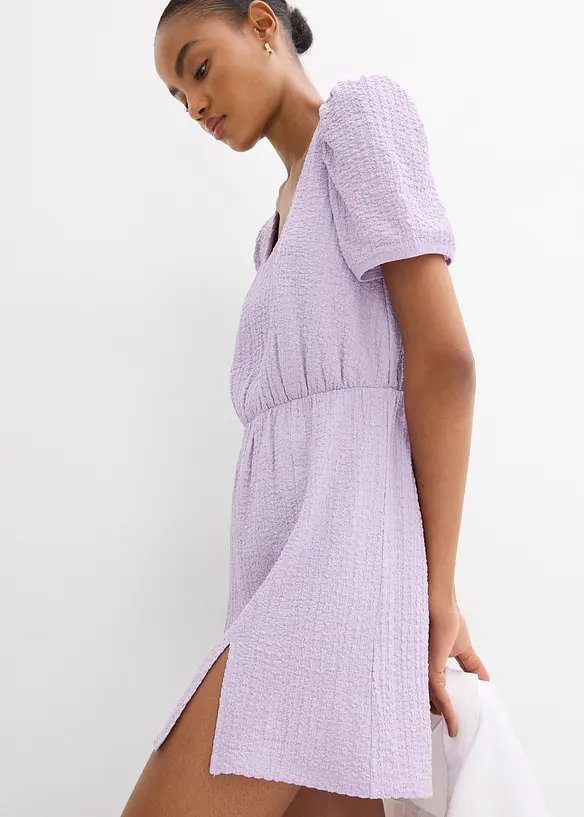 Robe en jersey crêpe texturé, bonprix