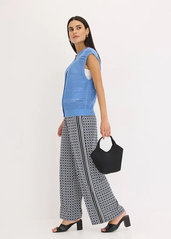 Gilet manches courtes en maille ajourée, bonprix