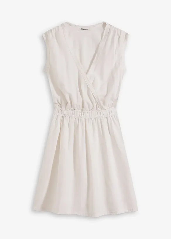 Kleid mit Fransendetail und Leinenanteil, bonprix