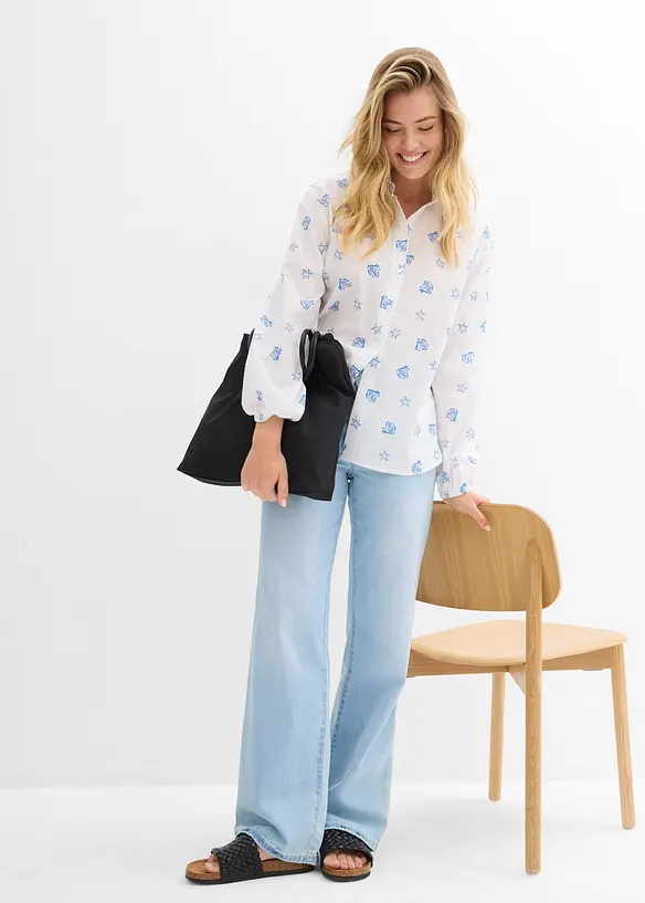 Chemisier oversize 100 % coton, bonprix