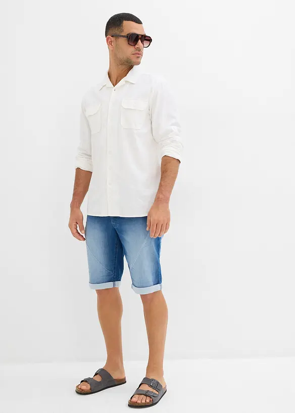 Bermuda en molleton effet jean, loose, bonprix