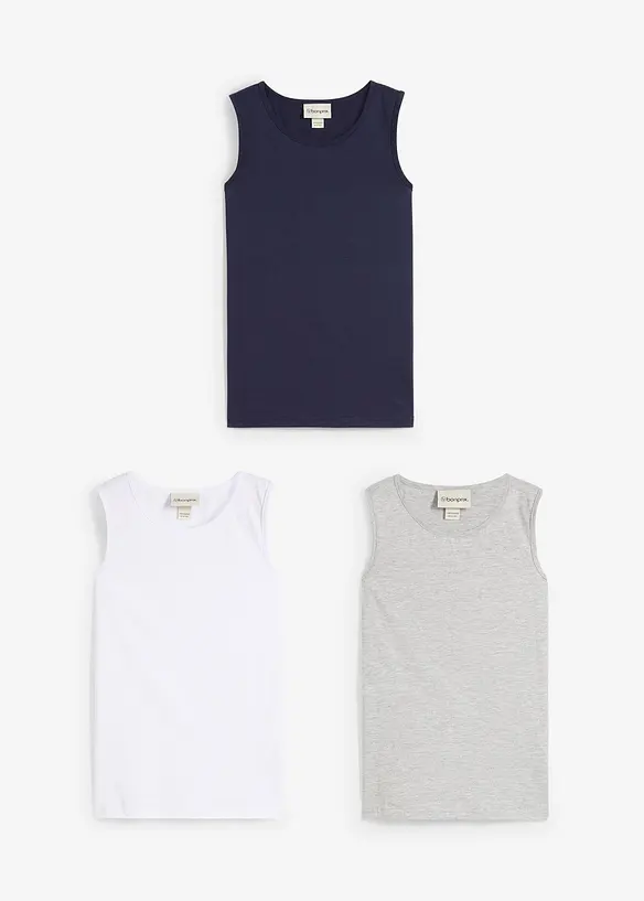 Lot de 3 débardeurs coton, bonprix