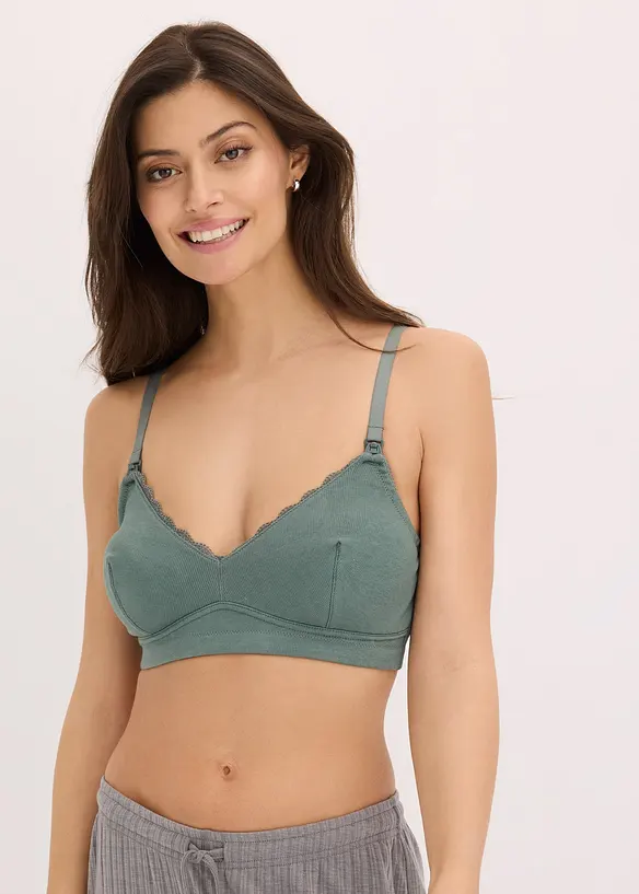 Lot de 2 soutiens-gorge d’allaitement coton sans armatures, bonprix