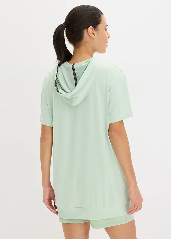 Oversized Sport-Shirt mit Kapuze, schnelltrocknend, bonprix