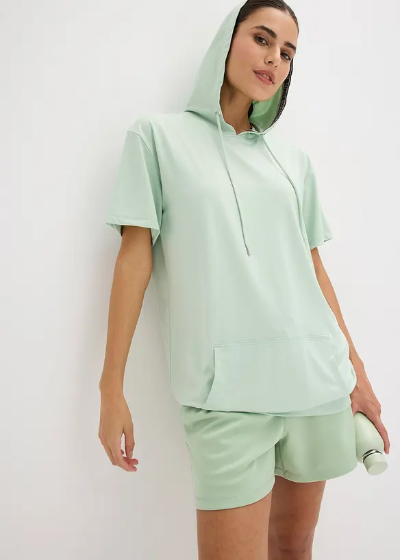 Oversized Sport-Shirt mit Kapuze, schnelltrocknend, bonprix