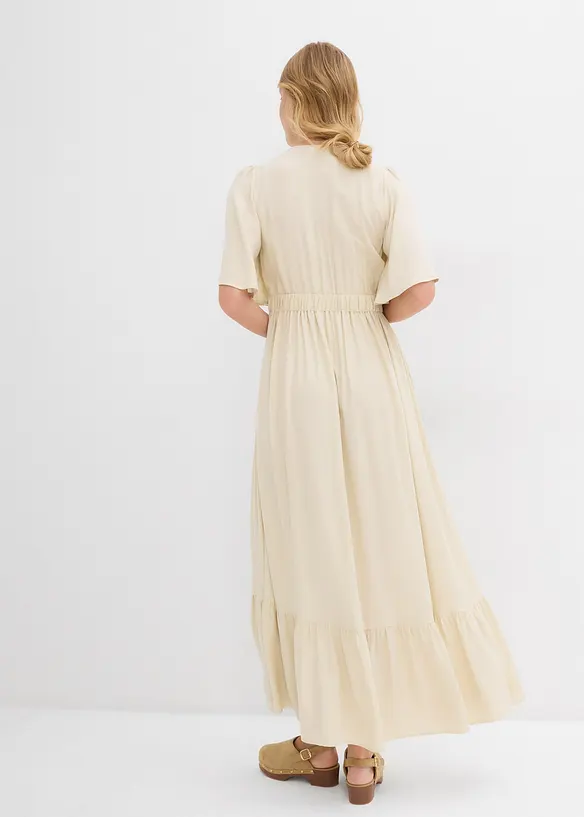 Maxi-Stufenkleid aus fließender Viskose, bonprix