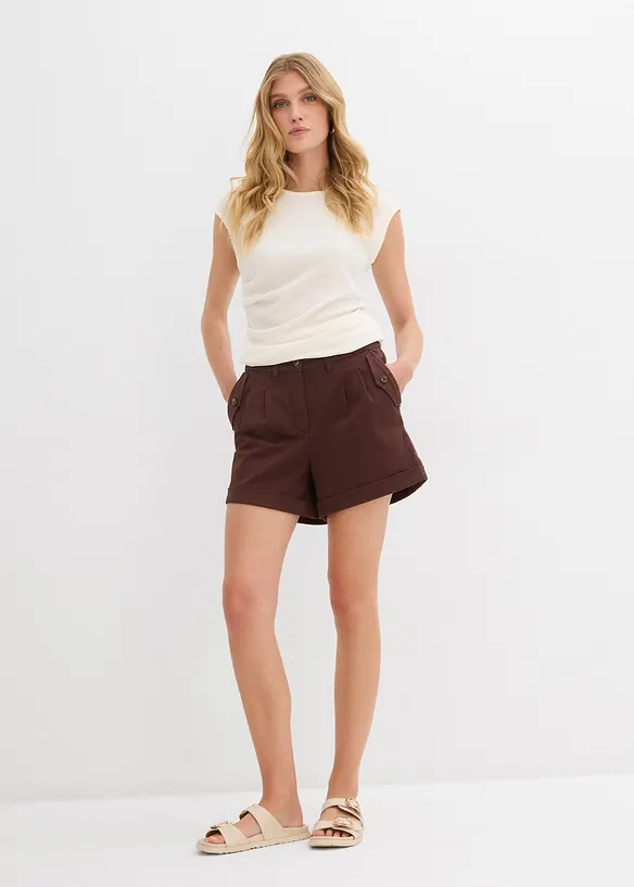 Short en twill, taille haute, bonprix