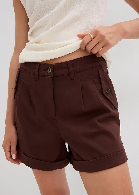 Short en twill, taille haute, bonprix