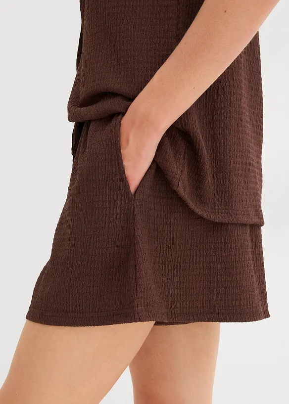 Short en crêpe texturé avec taille élastiquée, bonprix