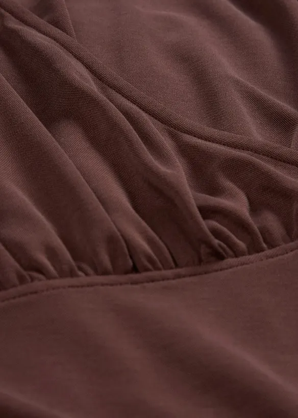 T-shirt cache-cœur en viscose mélangée, bonprix