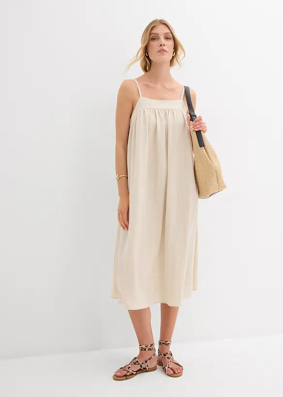 Robe à fines bretelles en viscose mélangée, bonprix