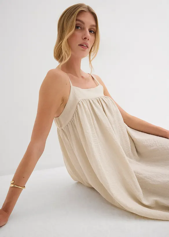 Robe à fines bretelles en viscose mélangée, bonprix