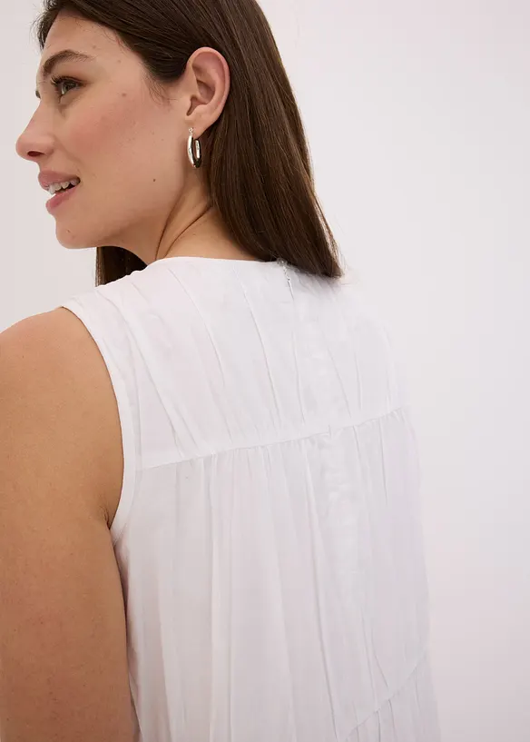 Maxikleid mit Raffungen aus Baumwolle, bonprix