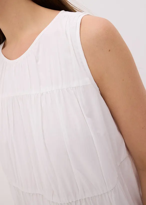 Maxikleid mit Raffungen aus Baumwolle, bonprix