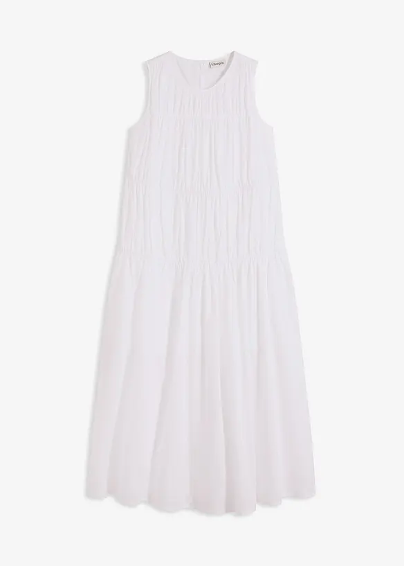 Maxikleid mit Raffungen aus Baumwolle, bonprix