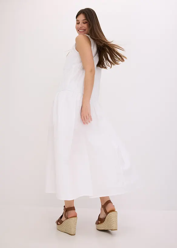 Maxikleid mit Raffungen aus Baumwolle, bonprix