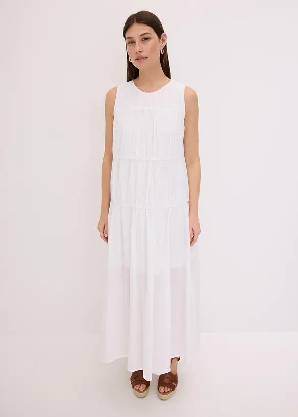 Maxikleid mit Raffungen aus Baumwolle, bonprix