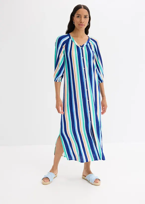 Robe caftan rayée en viscose texturée, bonprix