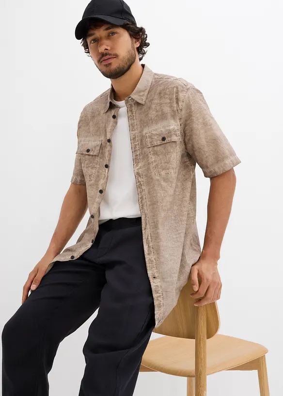 Chemise manches courtes aspect délavé, bonprix