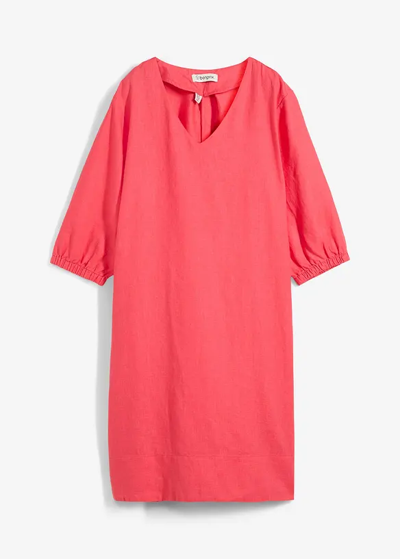 Robe 100 % lin, manches 3/4, bonprix