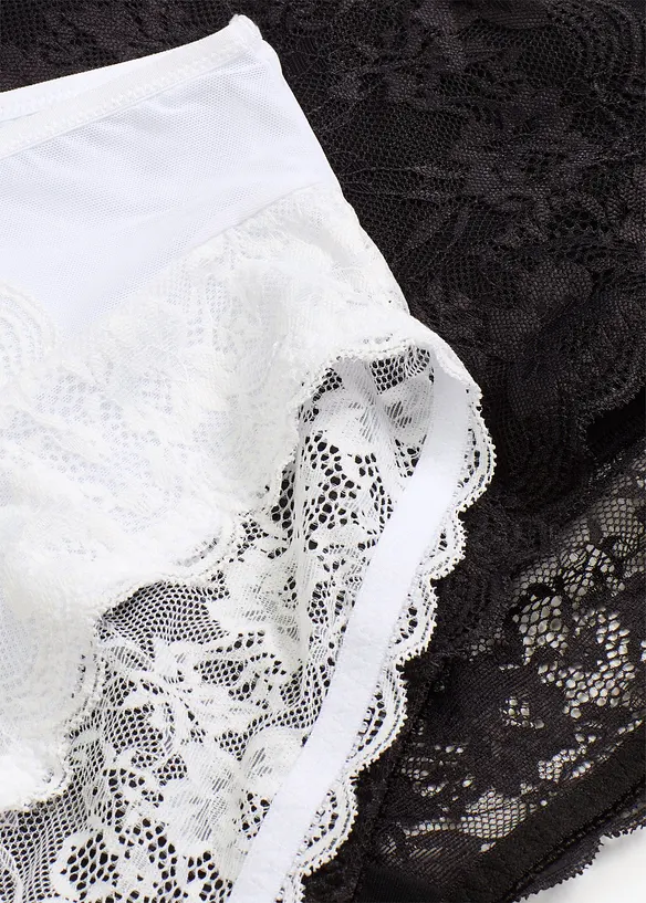 Lot de 2 slips Maxi avec dentelle, bonprix