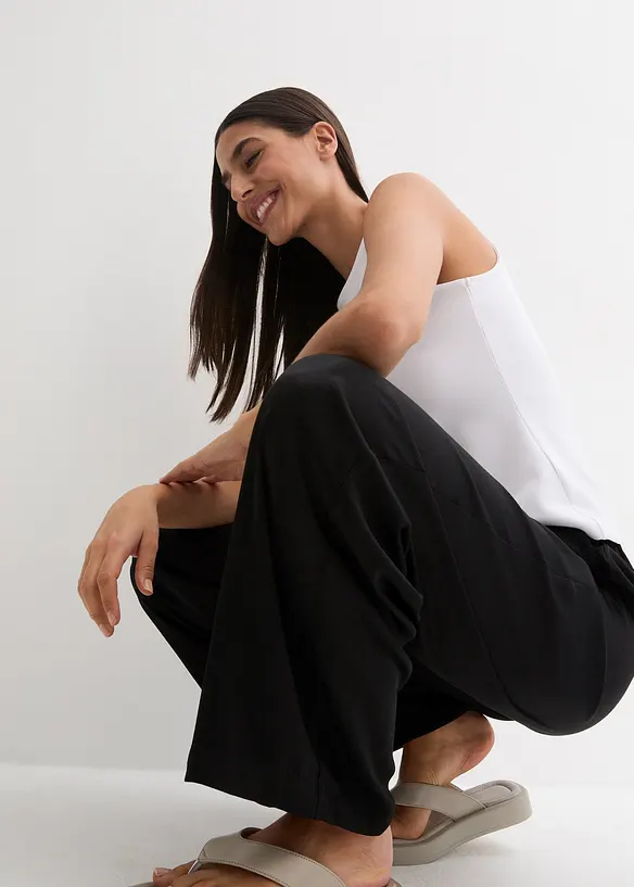 Leichte Palazzo-Hose aus strukturiertem Material, bonprix