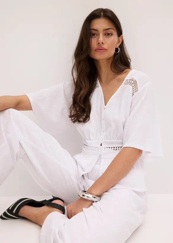 Tunika-Shirt mit Spitze, bonprix