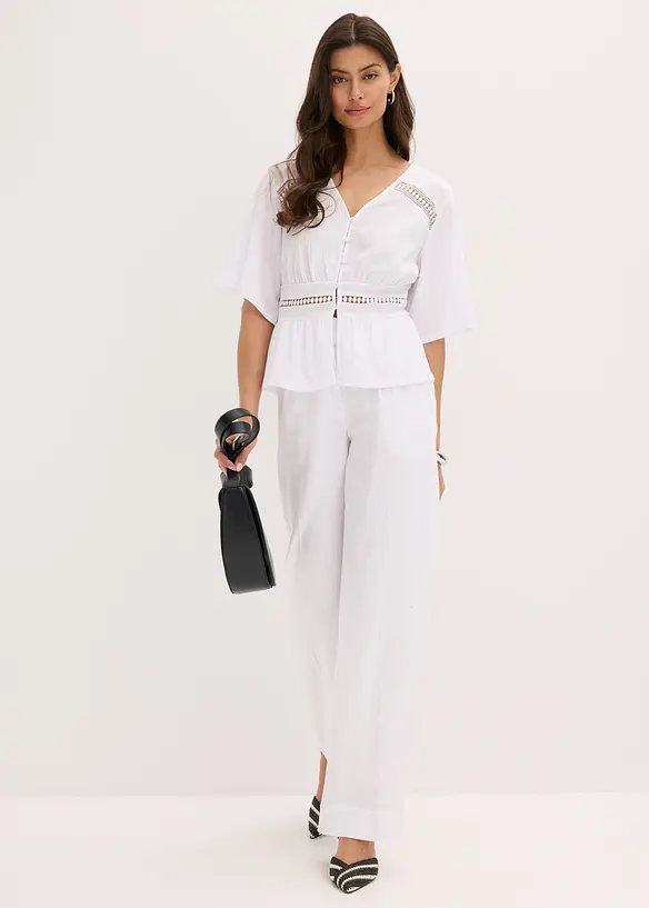 Tunika-Shirt mit Spitze, bonprix