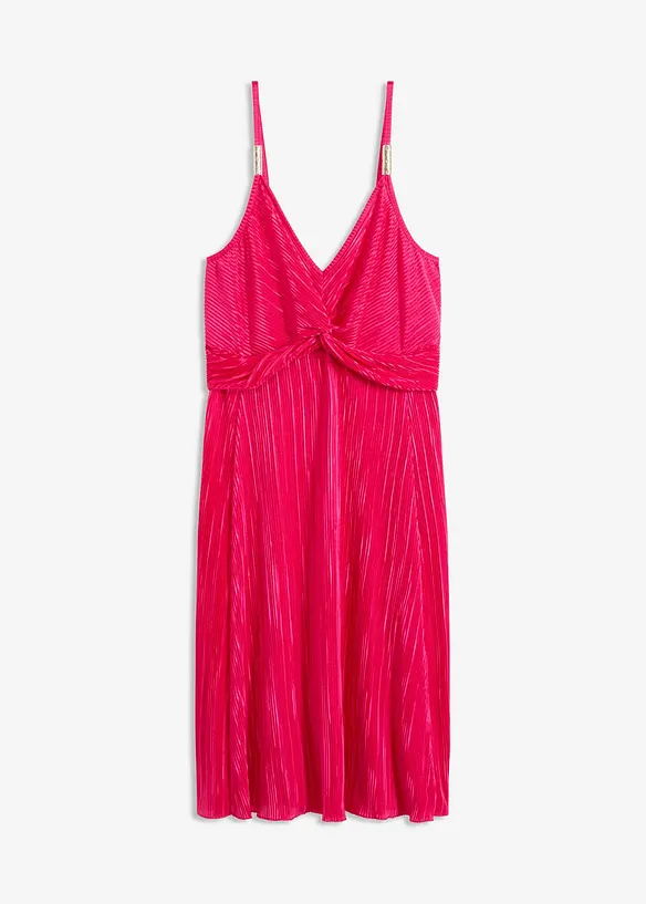 Robe courte en matière brillante et plissée, bonprix