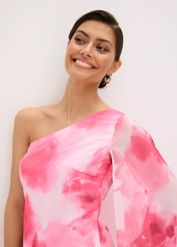 One-Shoulder-Kleid aus feinem Chiffon, bonprix