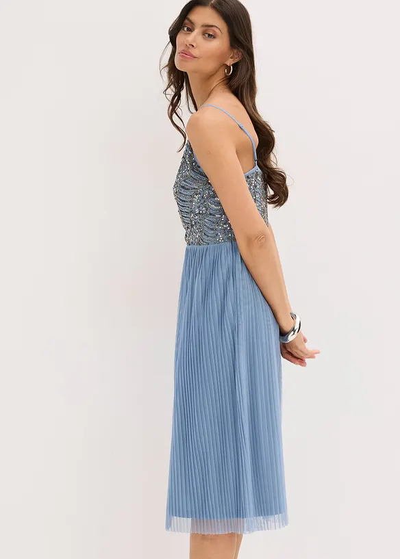 Midikleid mit Faltenrock und Paillettenstickerei, bonprix
