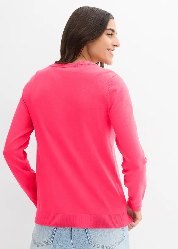 Gilet en maille, col rond, bonprix