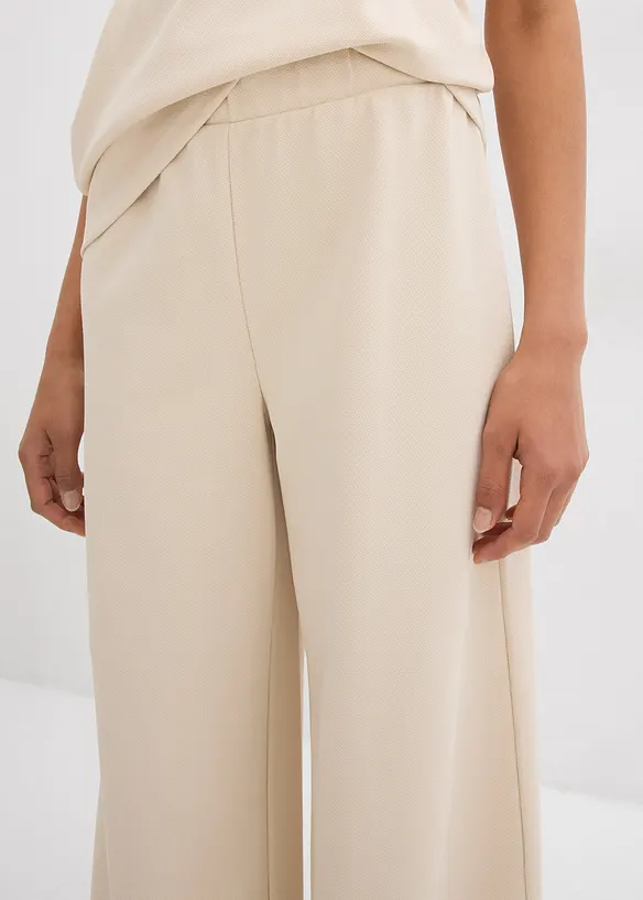 Pantalon large en maille piquée, bonprix